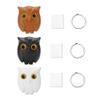 BuleVina 3PCS Owl Keychain Key Holder Night Magnetic Hanger Cute Automatic Open Close Eyes 2024 New Keying Holder Wall Mounted Hooks with Self-Adhesive Tape Chain Ring for Mount view 3