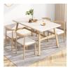 BISCALO Dining Table Set for 4, Modern Rectangular Dining Table & 4 Armless Chairs for Dinette, Breakfast Nook, Farmhouse, Small Space, Dining Table for 4(White,Orange B) view 1