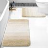 Arotive Bathroom Rugs Sets 2 Piece, Soft Absorbent Microfiber Bath Mats and U-Shaped Contour Toilet Rug, Non-Slip Machine Washable Dry Bath Mats for Bathroom, 24x16 and 24x20, Light Beige view 1