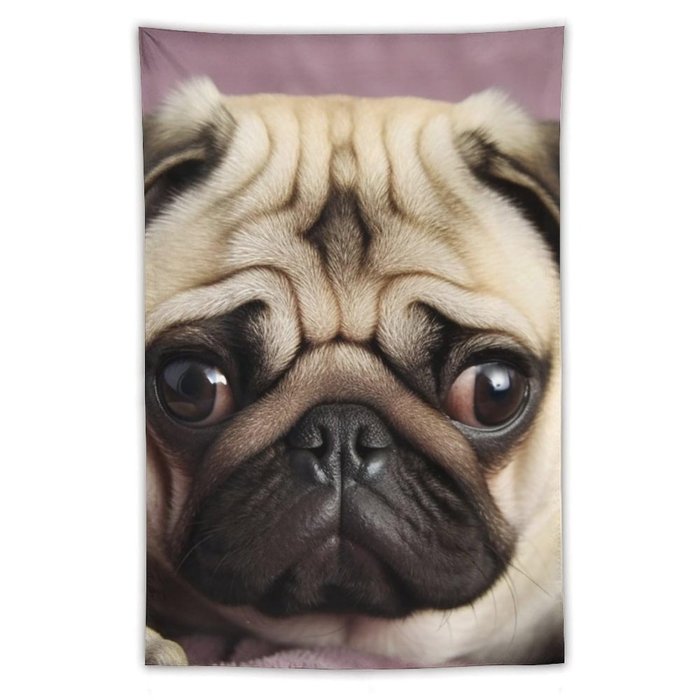 Tapestry Wall Hanging 30 X 40 in Decorates Tapestrys for Bedroom Pug Wall Tapestry Soft Aesthetic Wall Decor Tapestries for Living Room Personalized Wall Blanket