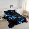 Feelyou Blue and Red Bedding Set King Size Honeycomb Comforter Set for Kids Boys Girls Decor Hexagon Theme Comforter Geometrical Beehive Duvet Set view 2