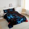 Feelyou Blue and Red Bedding Set King Size Honeycomb Comforter Set for Kids Boys Girls Decor Hexagon Theme Comforter Geometrical Beehive Duvet Set view 4