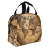 Ancient Map World Globe Lunch Bag Reusable Lunch Box, Cooler Lunch Tote Bag For Women Men Picnic Office Work view 2