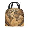 Ancient Map World Globe Lunch Bag Reusable Lunch Box, Cooler Lunch Tote Bag For Women Men Picnic Office Work view 3
