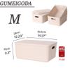 GUMEIGODA Plastic Storage Bins with lids,Storage Baskets,Container with handle,Storage Organizer Bins for Shelves,Office,Bedrooms,Closets, Cabinets(Gray, 3M) view 2