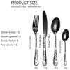 XIAOYU Halloween Skeleton Silverware Set, 24 Piece Stainless Steel Flatware Set Service for 6, Gothic Skull Cutlery Set Utensils for Halloween Easter Christmas, Silver view 3