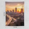 Tapestry Wall Hanging 30 X 40 in Decorates Tapestrys for Bedroom Atlanta City Sunset Landscape Wall Tapestry Soft Aesthetic Wall Decor Tapestries for Living Room Personalized Wall Blanket view 2