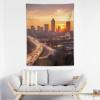 Tapestry Wall Hanging 30 X 40 in Decorates Tapestrys for Bedroom Atlanta City Sunset Landscape Wall Tapestry Soft Aesthetic Wall Decor Tapestries for Living Room Personalized Wall Blanket view 3