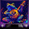 Wergund Frog Blacklight Tapestry, UV Reactive Frog Tapestry, Frog Tapestry Glow in Dark Aesthetic Wall Hanging for Home Bedroom Living Room Decor - 51 x 59 Inches-352 view 1
