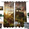 HDESDIS Retro Rustic Tractor Curtains for Bedroom, Plants Farm Sunset Sky Grommet Blackout Curtains Thermal Insulated Window Drapes for Living Room, 21W x 45L, 2 Panels view 3
