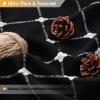 BTTN Extra Long Shower Curtain - 72x96 Inch Long Boho Linen Fabric Heavy Duty Shower Curtain Set with Plastic Hooks, Tall Farmhouse Aesthetic Cute Tassel Shower Curtains for Bathroom, Black and White view 2