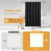 BTTN Extra Long Shower Curtain - 72x96 Inch Long Boho Linen Fabric Heavy Duty Shower Curtain Set with Plastic Hooks, Tall Farmhouse Aesthetic Cute Tassel Shower Curtains for Bathroom, Black and White view 3