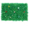 ECMGANDUE Artificial green plant wall, plastic background wall, door shop sign, decoration, green Milan lawn, artificial plant wall, Big Grass With Flowers view 1