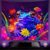 Wergund Frog Blacklight Tapestry, UV Reactive Frog Tapestry, Frog Tapestry Glow in Dark Aesthetic Wall Hanging for Home Bedroom Living Room Decor - 51 x 59 Inches-406 view 1