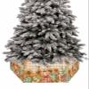 Christmas Tree Collar, Orange Plaid Pumpkins Fall Thanksgiving Tree Skirts Xmas Tree Trunk Ring Collar Box Stand Cover for Artificial Trees Base Holder Cover Festival Decor Maple Leaf 6PCS-17x10 view 1