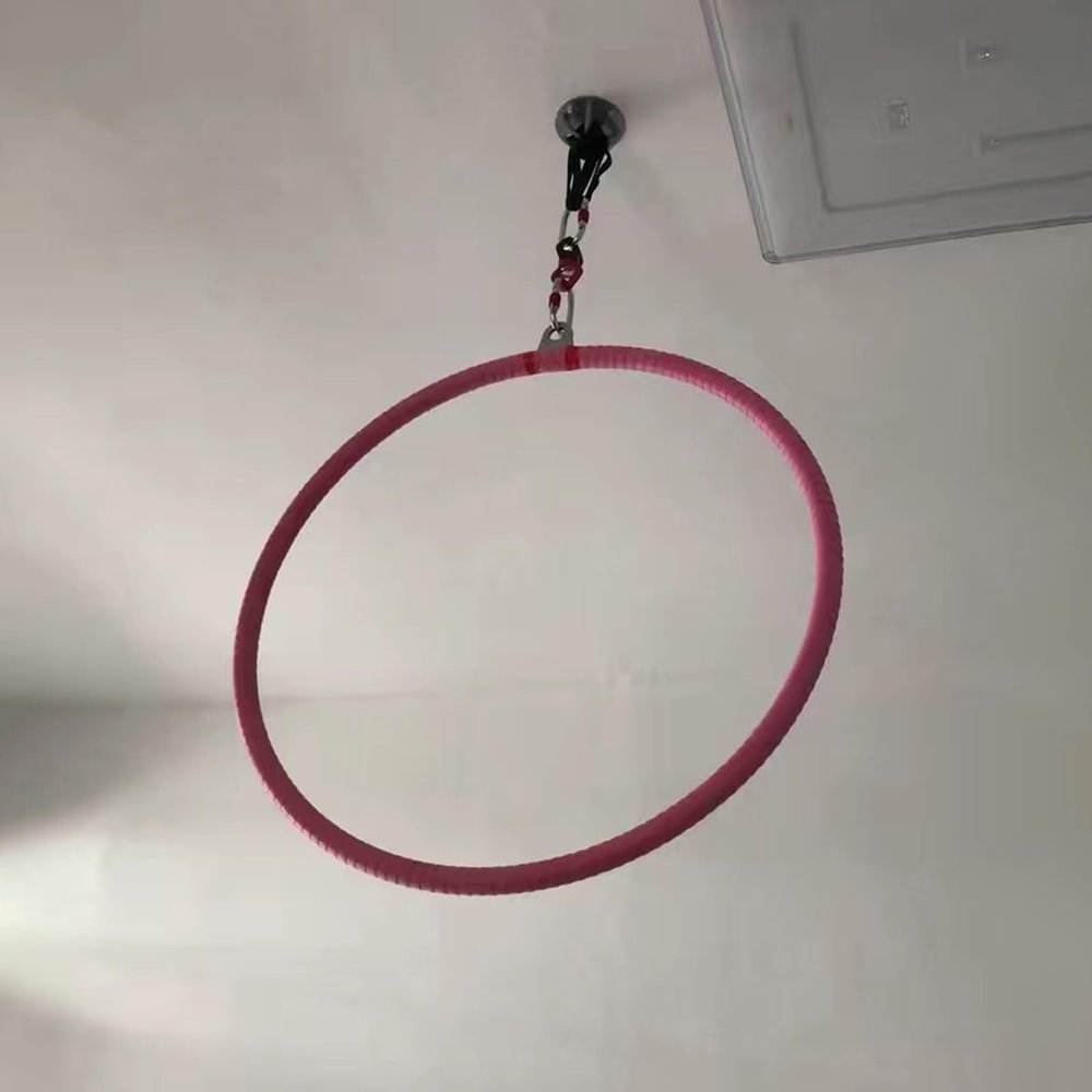 Chirp Wheel Yoga Back Wheel Aerial Yoga Hoop Kit with Non-slip Tape & Ceiling Anchor, Hanging Yoga Hoop for Home/ Dancing Studio/ Gym, Stainless Steel Large Hoop for Women/ Men(25mm,Aerial silks stand