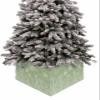 Christmas Tree Collar, Green Spring Floral Tree Skirts Xmas Tree Trunk Ring Collar Box Stand Cover for Artificial Trees Base Holder Cover Festival Decor Modern Art Pastoral Summer Botanical 4PCS-17x10 view 1