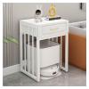 HomeLoft Basics Storage Rack with Drawer, Robot Vacuum Cleaner Storage Rack, 31.5In Metal Iron Rack for Living Room, Bedroom, StudyCorridor Entrance, EADCVHCDV-50X40X80CM/19.7X15.7X31.5IN view 1