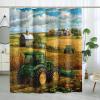 TPHIHPT Fall Green Tractor Shower Curtain, Autumn Cool Farmhouse Scene Shower Curtains for Bathroom, Farm Country Fabric Bath Decor Accessories Set -72"x72" view 1