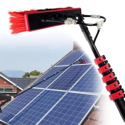 Water Fed Pole Kit Extension Pole, Window Washer Wand, Outdoor Window Cleaner Brush Solar Panel Cleaning Tool Washing Tall Glass Cleaning Poles Telescopic Water Fed Brush,55cmbrush-20FT/6M