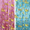 KatchOn, Large Pink and Blue Foil Fringe - 6.4x8 Feet, Pack of 2 | Gold Oh Baby Banner Garland - 8 Feet | Girl or Boy Gender Reveal Decorations | Baby Shower Party Supplies | Baby Shower Decorations view 1