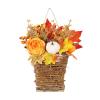 Marooma Artificial Peony Pumpkin Door Hanging Basket Wreath, Door Hanger Basket Wreath, Fall Hanging Peony Pumpkin Wall Hanging Basket Wreath, Fall Wildflower Door Hanging Basket Wreath Peony Basket view 1