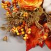 Marooma Artificial Peony Pumpkin Door Hanging Basket Wreath, Door Hanger Basket Wreath, Fall Hanging Peony Pumpkin Wall Hanging Basket Wreath, Fall Wildflower Door Hanging Basket Wreath Peony Basket view 2