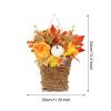Marooma Artificial Peony Pumpkin Door Hanging Basket Wreath, Door Hanger Basket Wreath, Fall Hanging Peony Pumpkin Wall Hanging Basket Wreath, Fall Wildflower Door Hanging Basket Wreath Peony Basket view 4