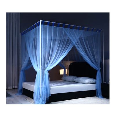 Summer Bed Canopy Mosquito Net with Stand, Bedroom Decorative Floor Bed Curtains for Girls Boys Adult, 120/150/180/200/220Cm (Gray 180X200Cm/71X79In) (Gray 20/Blue/200 * 220Cm/79 * 87In