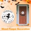 Halloween Decorations for Home Door, 10 in Tonight We Fly Round Wooden Hanging Sign, Farmhouse Home Window Wall Party Decoration Supplies A02 view 3
