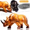 SecondWinterDJ Rhinoceros Statue Rhinocerus Table Sculpture, Great Gift Wild Life Figures Animal Figurines 16.9 in Rhino Home Dcor, Wildlife Crafts Decorations for Living Room Party (Brown) view 3
