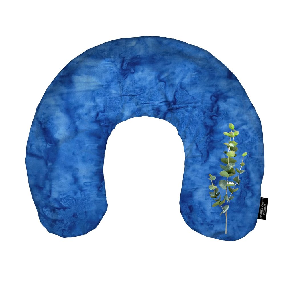 Mother Earth Pillows Large Triggerpoint Flax Pillow for Neck and Shoulder Relief (Blue Print - Breathe Herbal Blend)