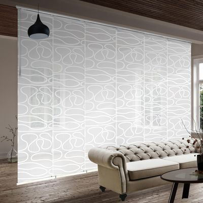 A&F Rod Dcor - Whirl White 6-Panel Single Rail Panel Track Extendable 70"-130" W, Panel width 23.5"
