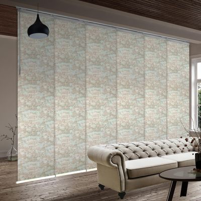 A&F Rod Dcor - Whirl White 6-Panel Single Rail Panel Track Extendable 70"-130" W, Panel width 23.5"