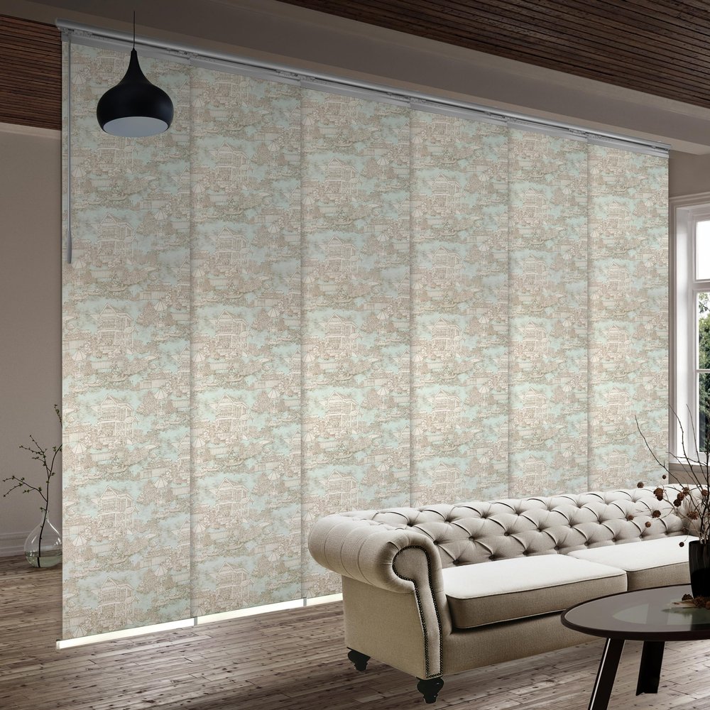 A&F Rod Dcor - Whirl White 6-Panel Single Rail Panel Track Extendable 70"-130" W, Panel width 23.5"