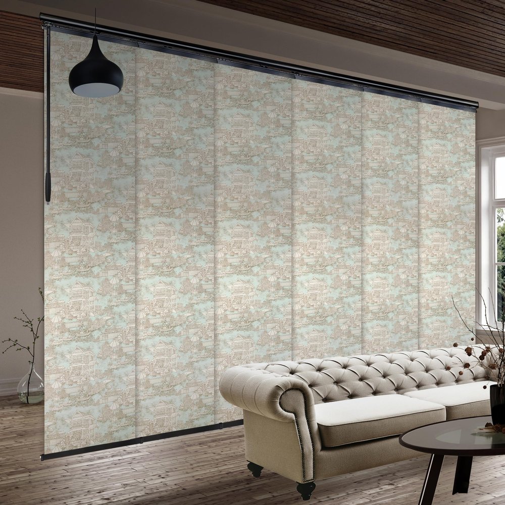 A&F Rod Dcor - Whirl White 6-Panel Single Rail Panel Track Extendable 70"-130" W, Panel width 23.5"