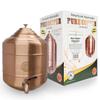 A 100% Pure Copper wer Dispenser Storage Tank Pot, Stainless Steel Faucet spigot and Lid included, Healthy Organic Water Yoga Meditation 3.17 Gallon (12 Liters), 5G-3.17G-1.32G view 1