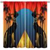 Ancient Egyptian Africa Cat Curtain Mysterious Egyptian Pyramids Black Cat Window Treatment for Living Room Bedroom Rod Pocket Blackout Home Decor Window Drapes 84" W X 84" L view 1