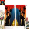 Ancient Egyptian Africa Cat Curtain Mysterious Egyptian Pyramids Black Cat Window Treatment for Living Room Bedroom Rod Pocket Blackout Home Decor Window Drapes 84" W X 84" L view 3