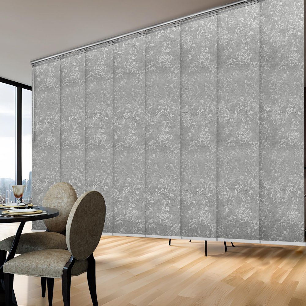 A&F Rod Dcor - Whirl White 8-Panel Single Rail Panel Track Extendable 130"-175" W, Panel width 23.5"