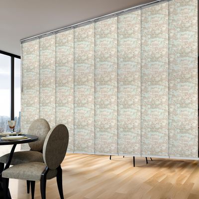 A&F Rod Dcor - Whirl White 8-Panel Single Rail Panel Track Extendable 130"-175" W, Panel width 23.5"