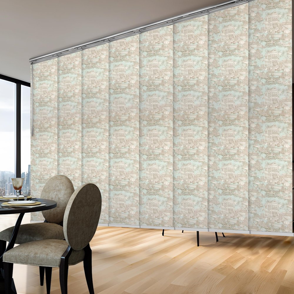 A&F Rod Dcor - Whirl White 8-Panel Single Rail Panel Track Extendable 130"-175" W, Panel width 23.5"