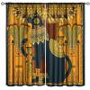 Ancient Egyptian Black Cat Curtain Mysterious Egypt Animal Hieroglyphics Window Treatment for Living Room Bedroom Rod Pocket Blackout Home Decor Window Drapes 63" W X 63" L view 1
