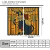 Ancient Egyptian Black Cat Curtain Mysterious Egypt Animal Hieroglyphics Window Treatment for Living Room Bedroom Rod Pocket Blackout Home Decor Window Drapes 63" W X 63" L view 2