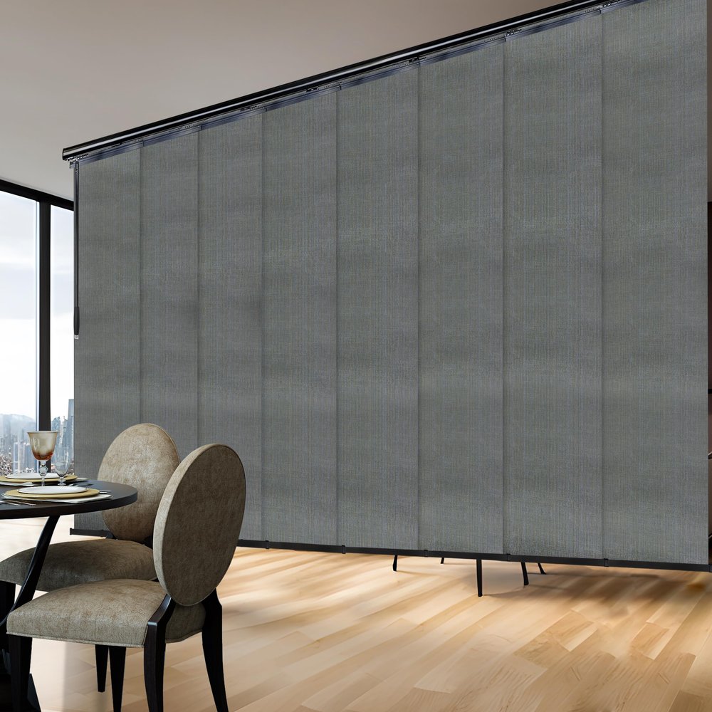 A&F Rod Dcor - Whirl White 8-Panel Single Rail Panel Track Extendable 130"-175" W, Panel width 23.5"