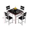 BISCALO 5 Piece Kitchen Dining Table Set, Table and Chairs Set of 4 Small Kitchen Table Square Height Bistro Dinette Sets for Kitchen, Restaurant, Space Saving(Black,White) view 2