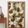 YYHWHJDE Blackout Curtains Set of 2 Curtain Panels/Room Darkening Blackout Curtains for Bedroom 56x34 in Pine Cone Border Printing view 4