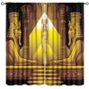 Ancient Egyptian Blackout Curtains Golden Egyptian Lion Architecture Old History Mural Window Treatment for Living Room Bedroom Rod Pocket Blackout Home Decor Window Drapes 42" W X 45" L view 1