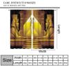 Ancient Egyptian Blackout Curtains Golden Egyptian Lion Architecture Old History Mural Window Treatment for Living Room Bedroom Rod Pocket Blackout Home Decor Window Drapes 42" W X 45" L view 2