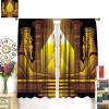 Ancient Egyptian Blackout Curtains Golden Egyptian Lion Architecture Old History Mural Window Treatment for Living Room Bedroom Rod Pocket Blackout Home Decor Window Drapes 42" W X 45" L view 3